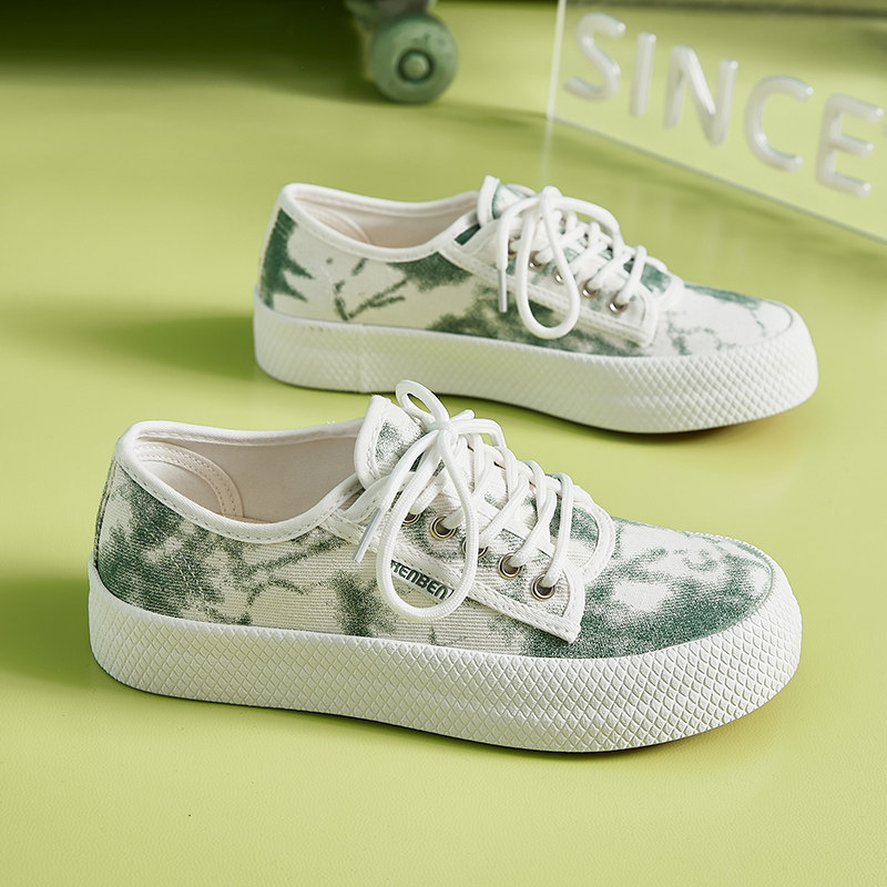 人本帆布鞋女春夏休闲鞋韩版百搭低帮布鞋女学生板鞋平底工作鞋女