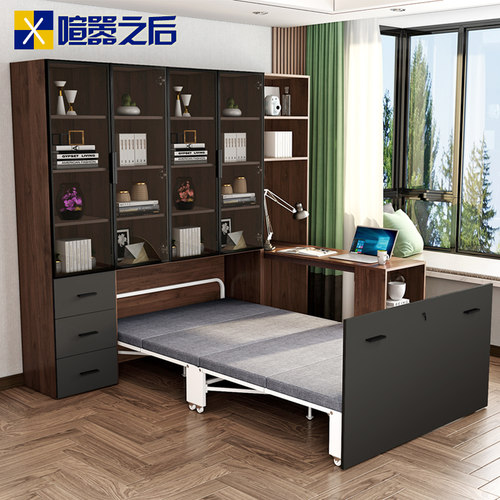 简约办公室午休床折叠床午睡隐形床书房桌子床两用伸缩床组合CH3
