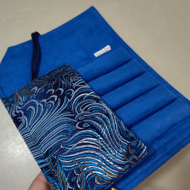 包邮一叶知秋手作 笔帘霓裳 织锦缎手工布艺钢笔笔帘笔袋笔包古风图片