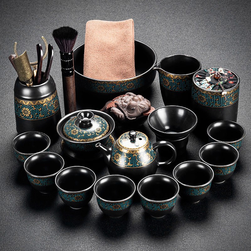 友尚整套陶瓷功夫茶具套装家用办公室茶壶杯盖碗茶道配件茶洗茶罐