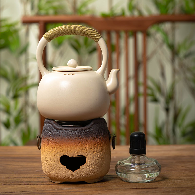 苏打釉白泥粗陶提梁壶 烧水壶泡茶煮茶器大号陶瓷茶壶明火电陶炉