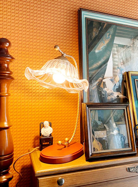 美式乡村台灯 北欧 简约 日式 民宿文艺卧室红色结婚房间床头台灯