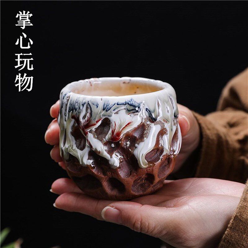 方天星家用高档志野烧杯子纯手工高端复古风个性主人杯功夫品茗杯
