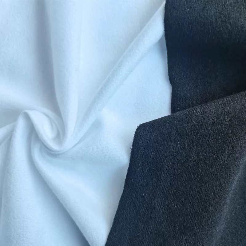 针织绒布高F口袋布 丝光绒 运动服装面料里料 经编拉绒仿棉绒柔软