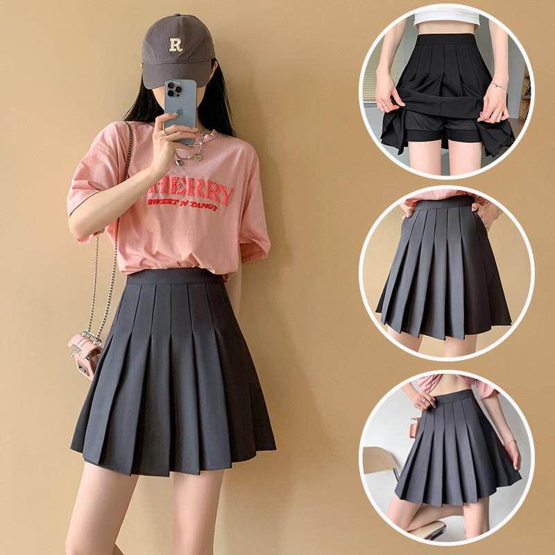 黑色百褶裙女夏2026秋冬装新款半身裙子高腰显瘦学院风口袋款短裙