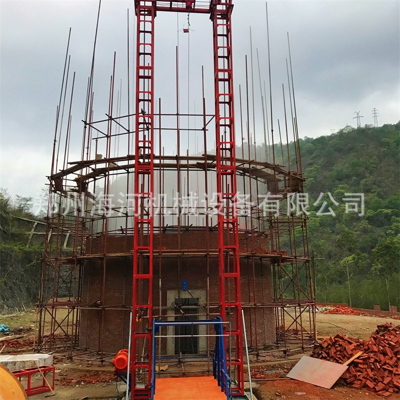 酒店学校工地灰斗车砖头上货机 盖房使用货物升降机 两柱一篮货梯