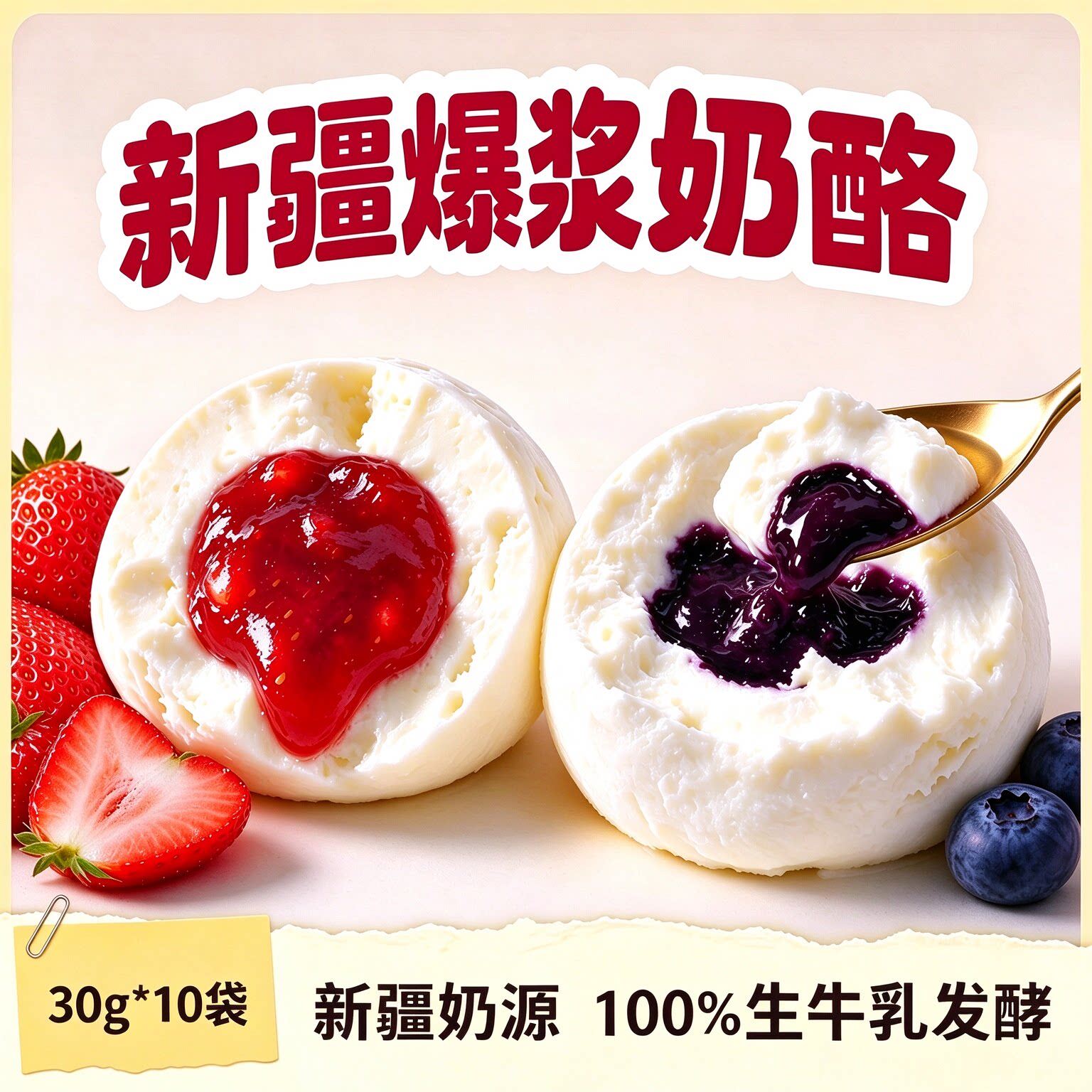 北疆与你新疆爆浆奶酪流心酸奶疙瘩鲜奶球儿童奶制品零食顺丰空运