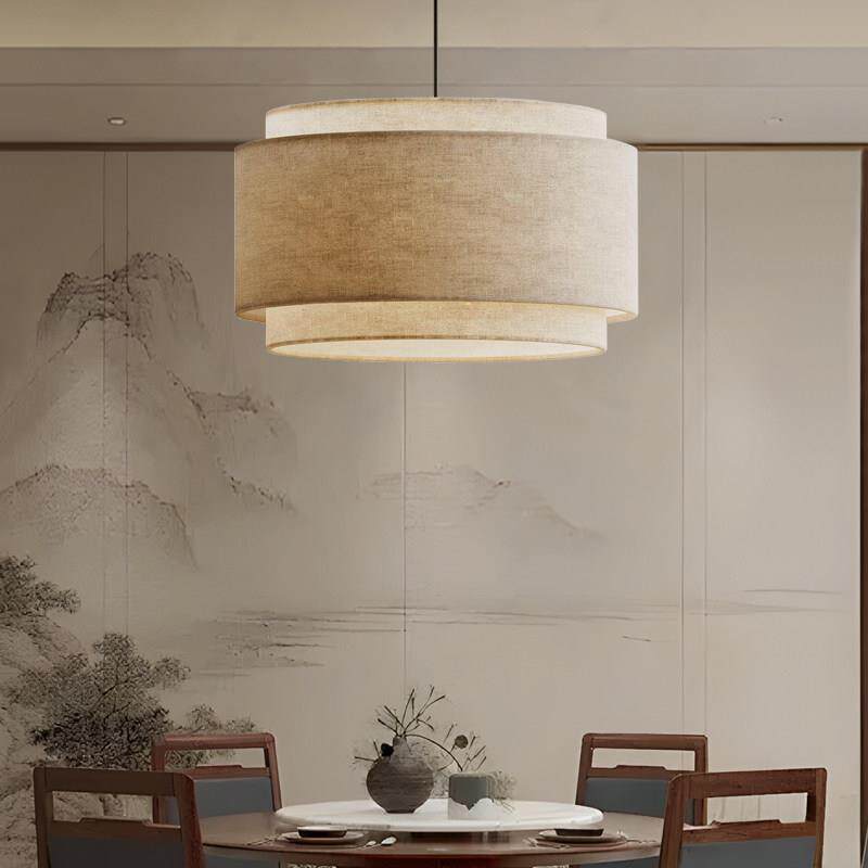 新中式餐厅吊艺茶灯日式民宿楼火锅店饮包间烤餐肉店圆型TY-206布
