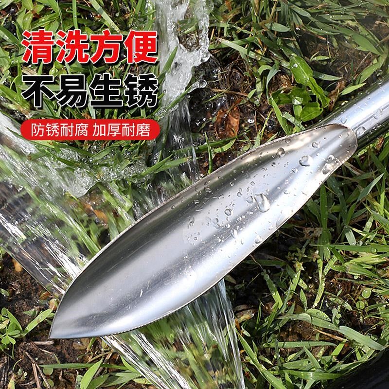 挖野菜神器不锈钢小铲子种花种菜园艺工具家用除草迷你小铁锹挖蒜