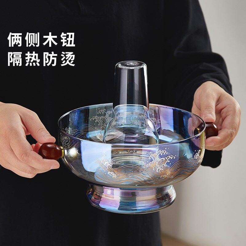 老式北京玻璃火锅耐高温加厚电陶炉涮羊肉家用炖汤打边炉单人小锅