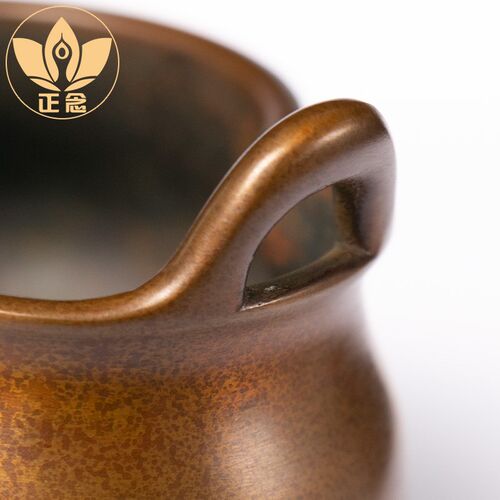 庆松堂苏工铜炉名家胡p庆松制海棠冲耳炉紫铜复古炉文房摆件熏香