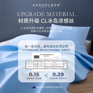 Ausgolden冰丝凉席夏季可水洗机洗可折叠N凉感席单双人家用软席子