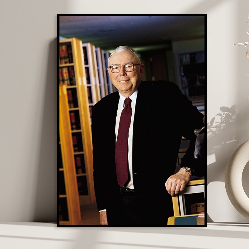 Charlie Munger 查理芒格企业家海报办公室励志装W饰画书房壁挂画图片