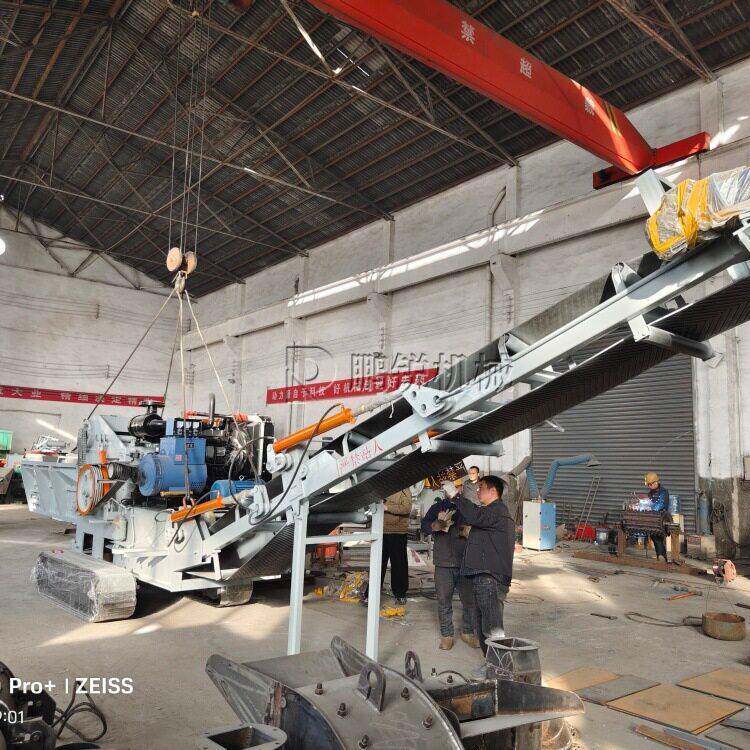 600型履带式树枝树干破碎机液压强制进料进料方式皮带链板可选
