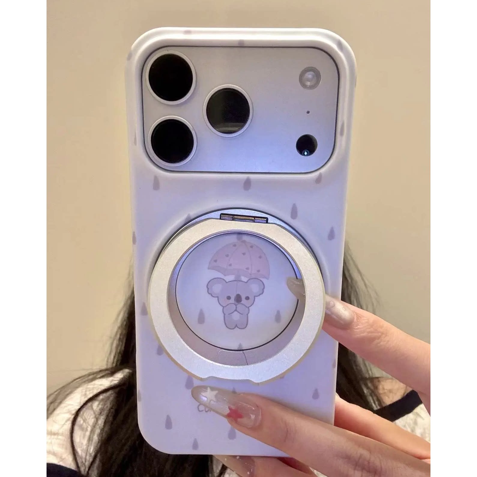 萌趣考拉360°磁吸支架手机壳适用IPhone17promax新款苹果17pro肤感磨砂16PM韩系ins风15pro卡通14pro保护套
