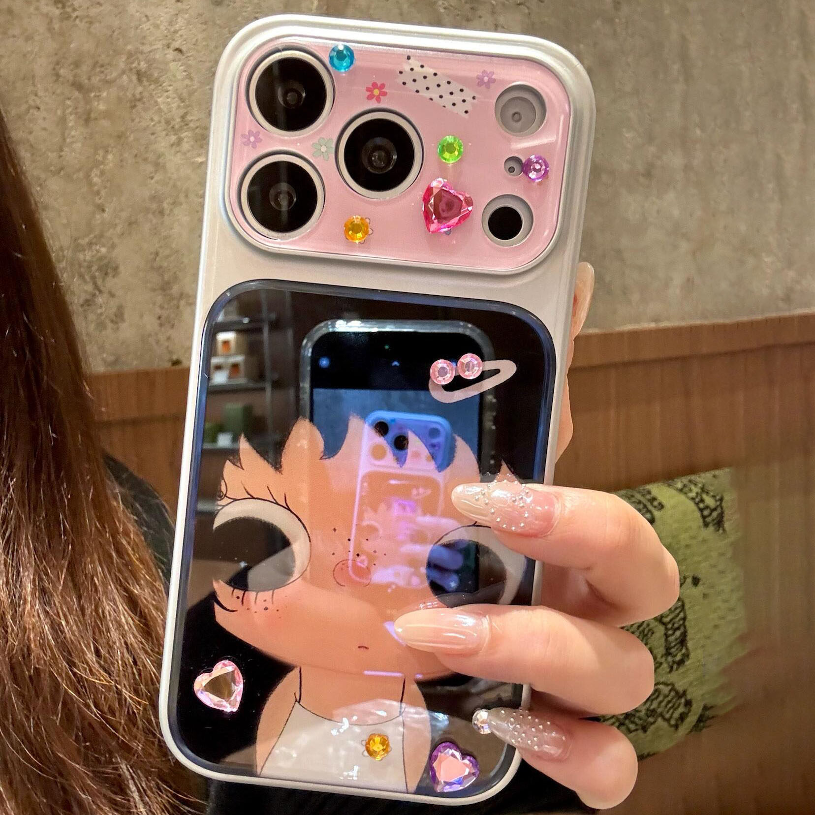 DIY彩钻甜酷粉框黑发小玉适用iPhone17ProMax磁吸手机壳16PM少女心ins苹果15/14plus韩系13Pro简约渐变保护套