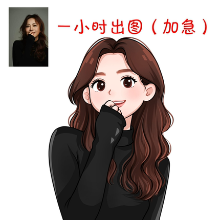 Q版手绘头像定制卡通漫画人物绘画照片转动漫画情侣头像形象设计
