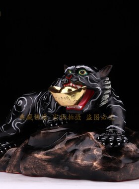 元宝虎爷招财进宝虎爷财神虎威将军虎财神家居供奉招Y财佛像摆件