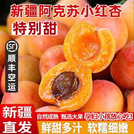 新疆阿克苏小红杏应当季新鲜孕妇水果纯甜杏子吊干杏整箱顺丰空运