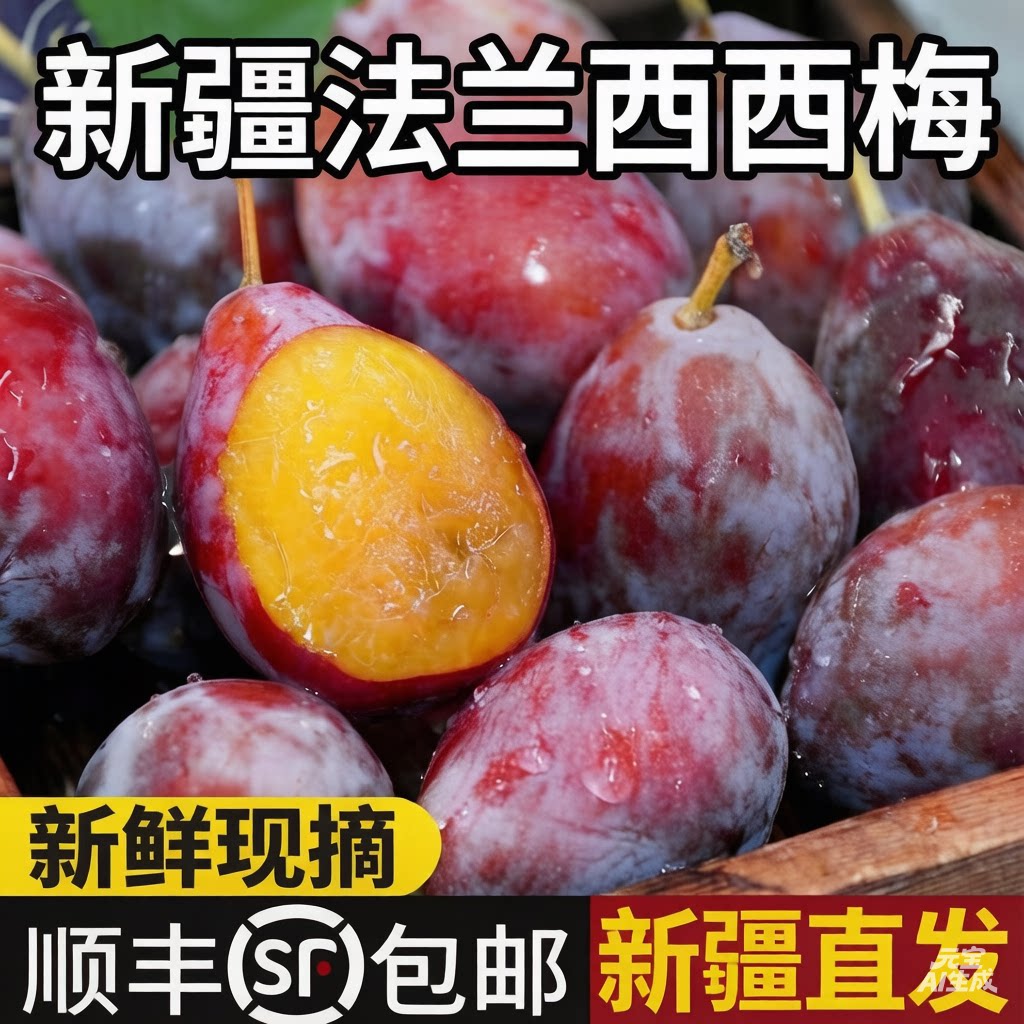 正宗新疆喀什法兰西西梅李子应当季新鲜水果整箱包邮顺丰空运礼盒