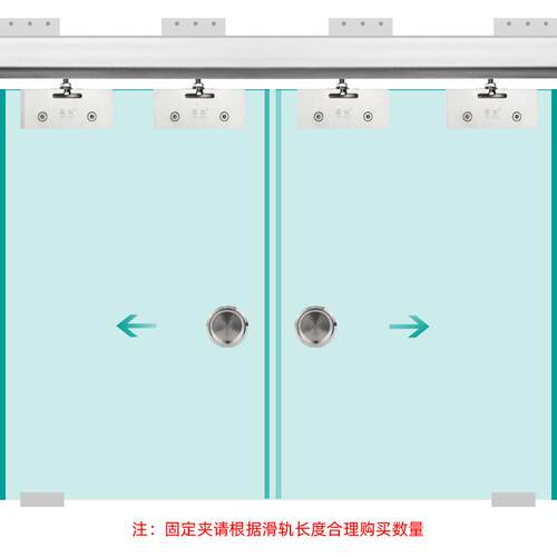 无框钢化玻璃门轨道侧装吊轨滑轨吊趟门移门吊轮滑轮轱辘导轨门