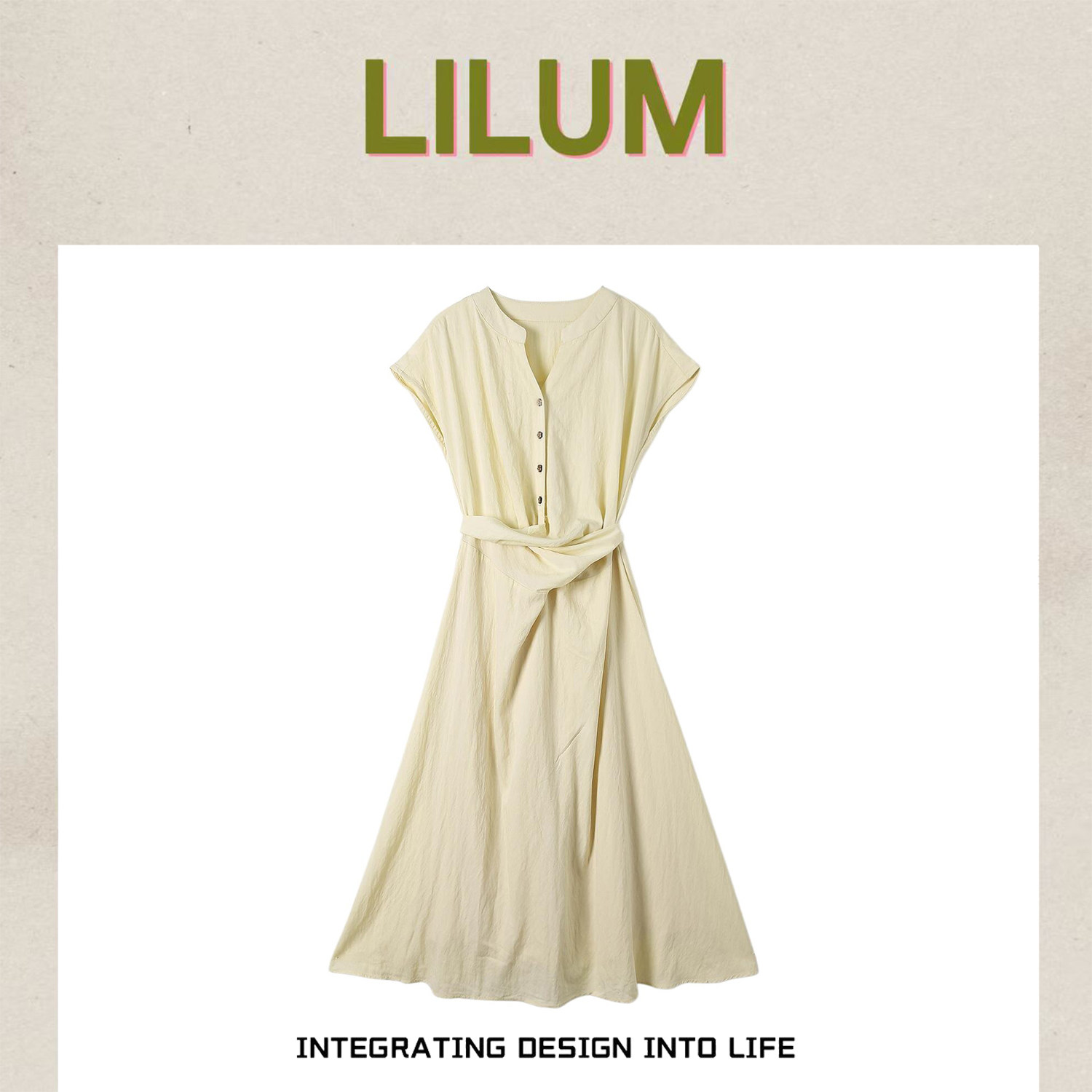 【小田直播间】LILUM厘白【云烟连衣裙】时尚百搭连衣裙LL6908