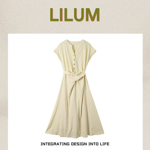 【小田直播间】LILUM厘白【云烟连衣裙】时尚百搭连衣裙LL6908