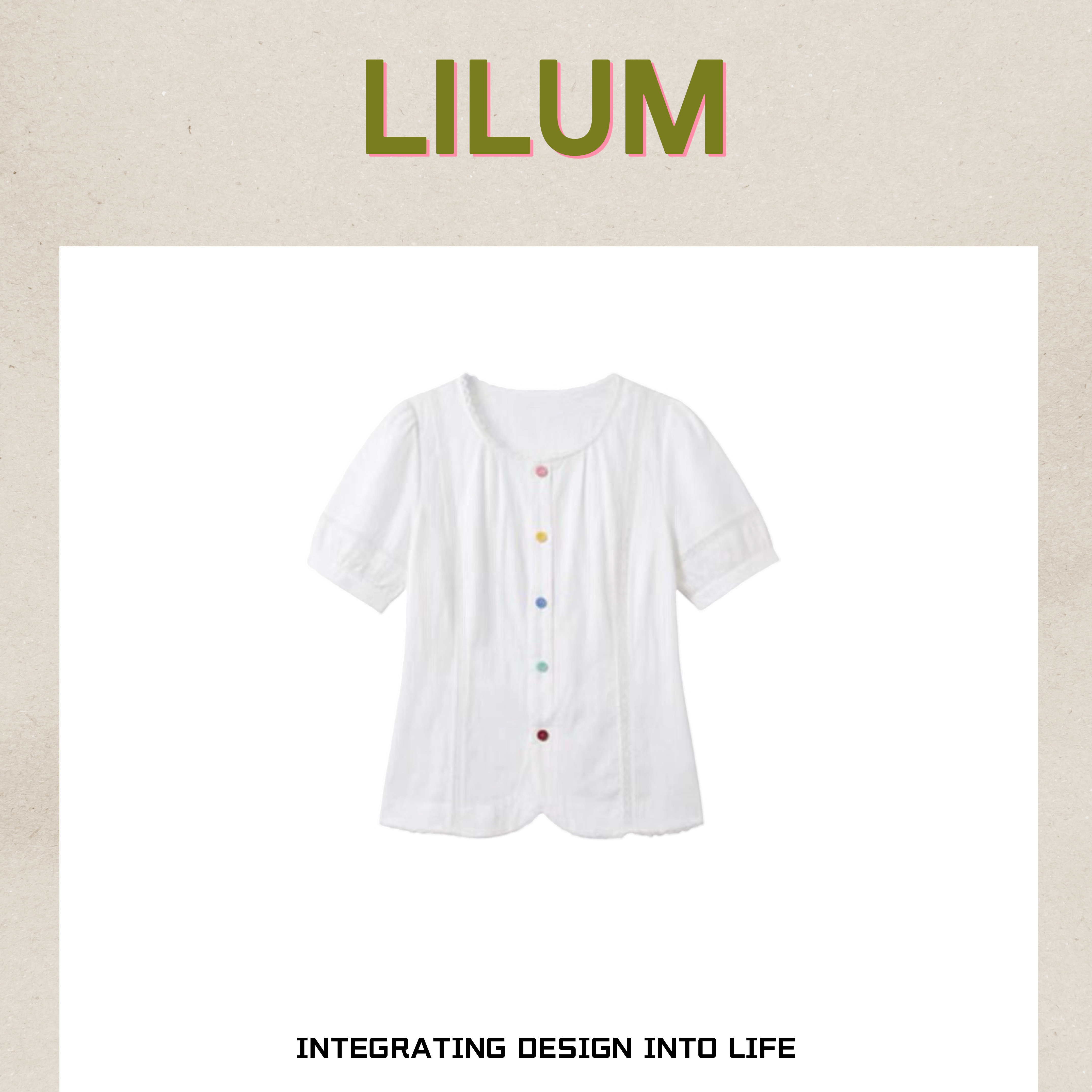 【甜甜专享】LILUM厘白【芳华衬衣】时尚百搭休闲衬衣