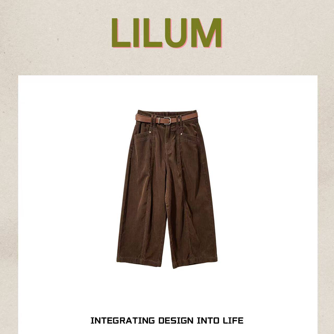【小田直播间】LILUM厘白【空屿休闲裤】时尚百搭休闲裤
