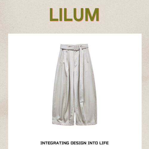 【甜甜专享】LILUM厘白【牧童休闲裤】时尚百搭休闲裤LB0429
