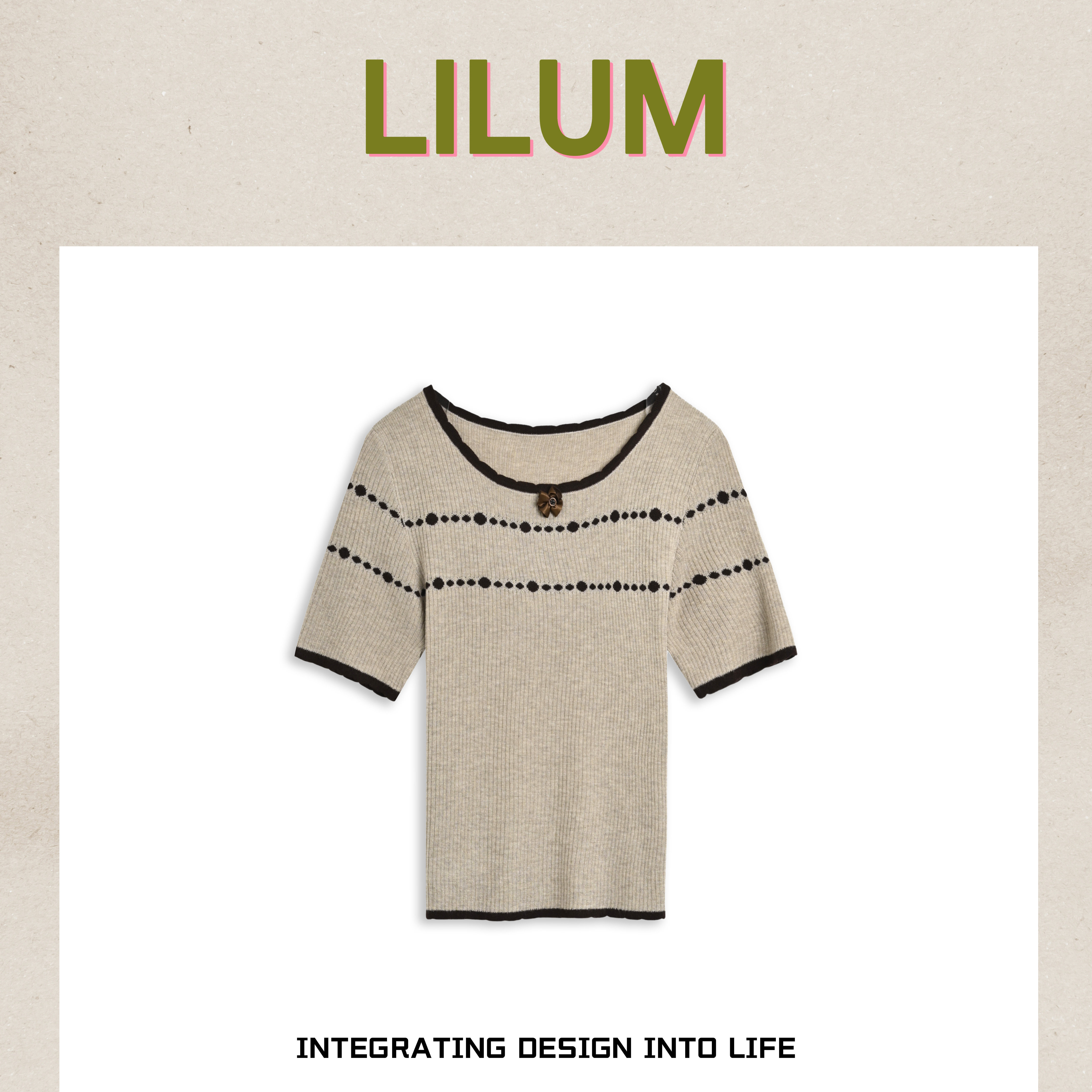 【小田专享】LILUM厘白【南风有穗】时尚百搭休闲短袖