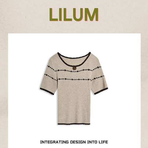 【小田专享】LILUM厘白【南风有穗】时尚百搭休闲短袖