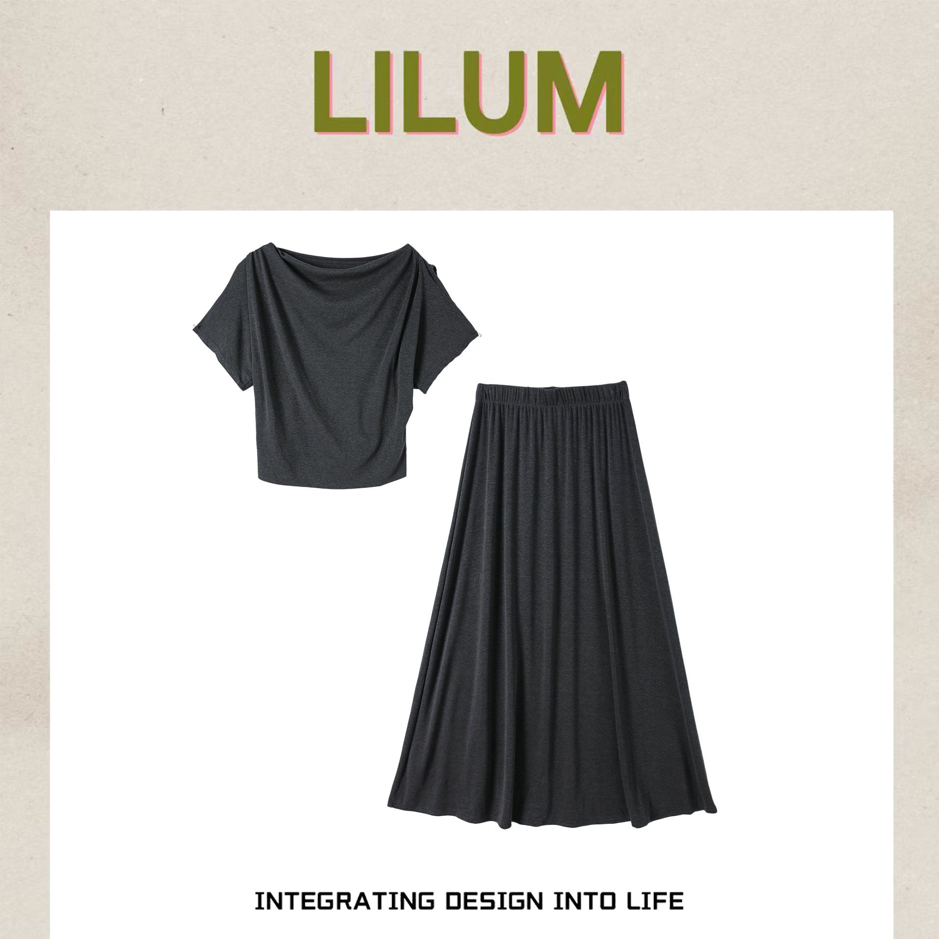 【小田直播间】LILUM厘白【纸片人套装】时尚百搭休闲套装LL6868