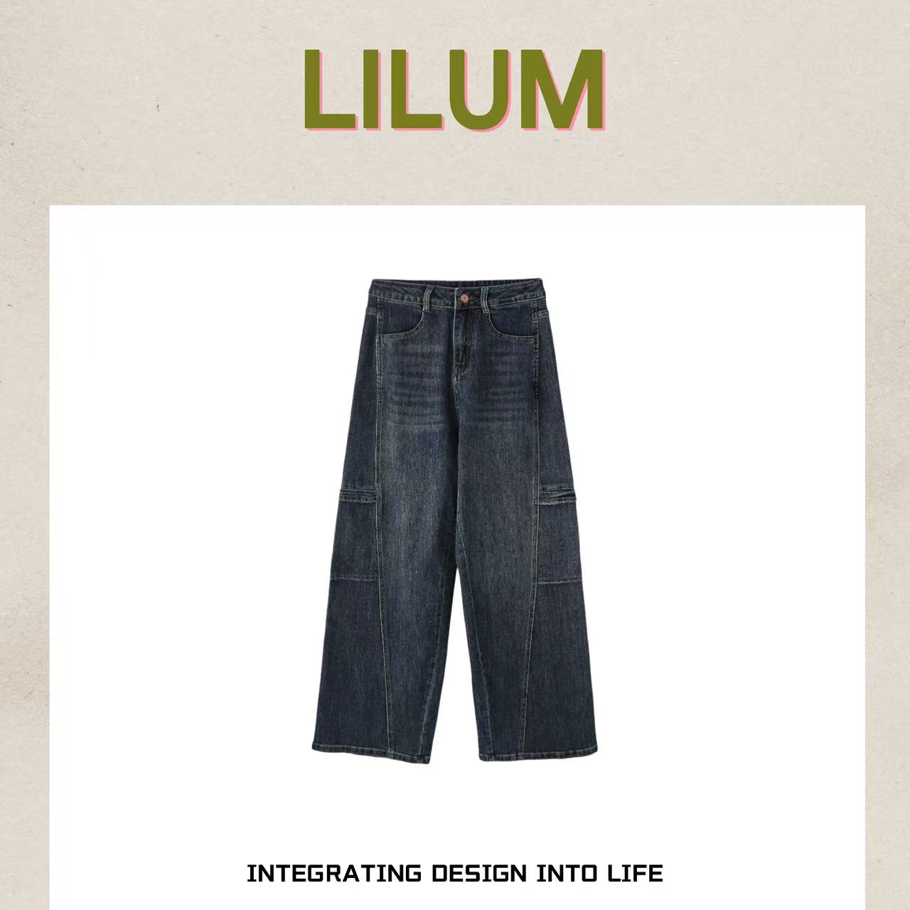 【小田直播间】LILUM厘白【左岸牛仔裤】时尚百搭休闲牛仔裤