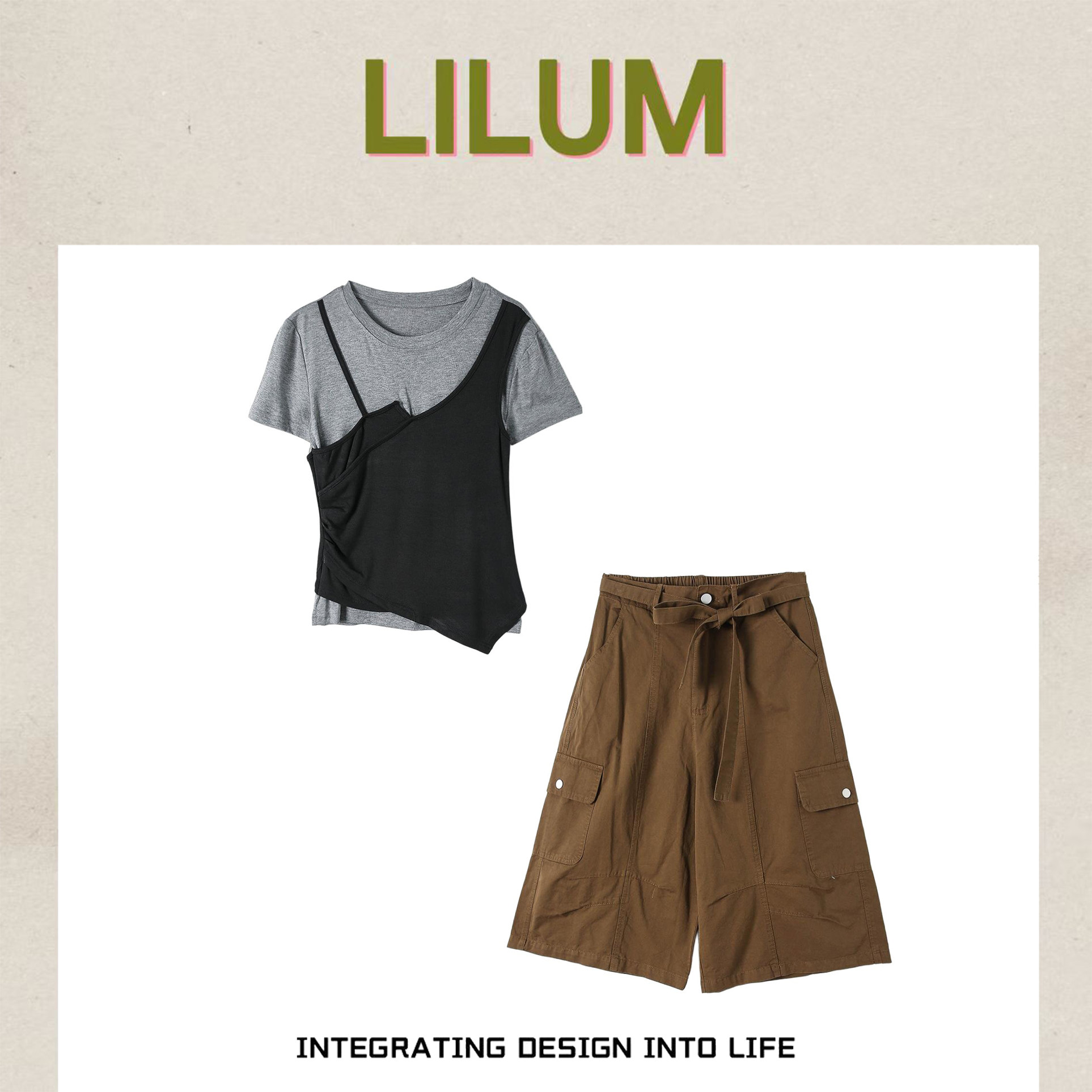 【小田直播间】LILUM厘白【云淡套装】时尚百搭休闲套装