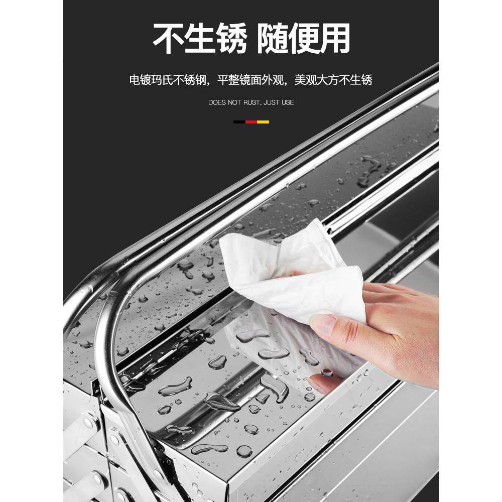 不锈钢工具箱收皮手纳箱多层铁箱车ROJ载双开大号五铁箱子折叠提