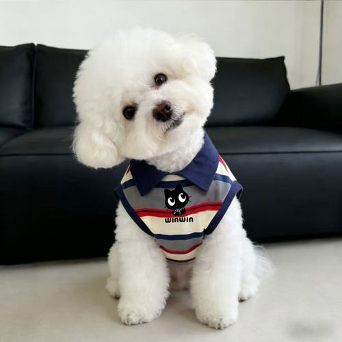 宠物衣服狗狗POLO衫条纹透气背心