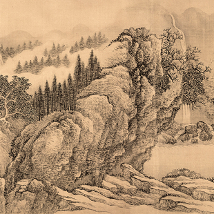 清 王翚 溪山行旅图卷 高清微喷明清国画山水长卷临摹学习画稿