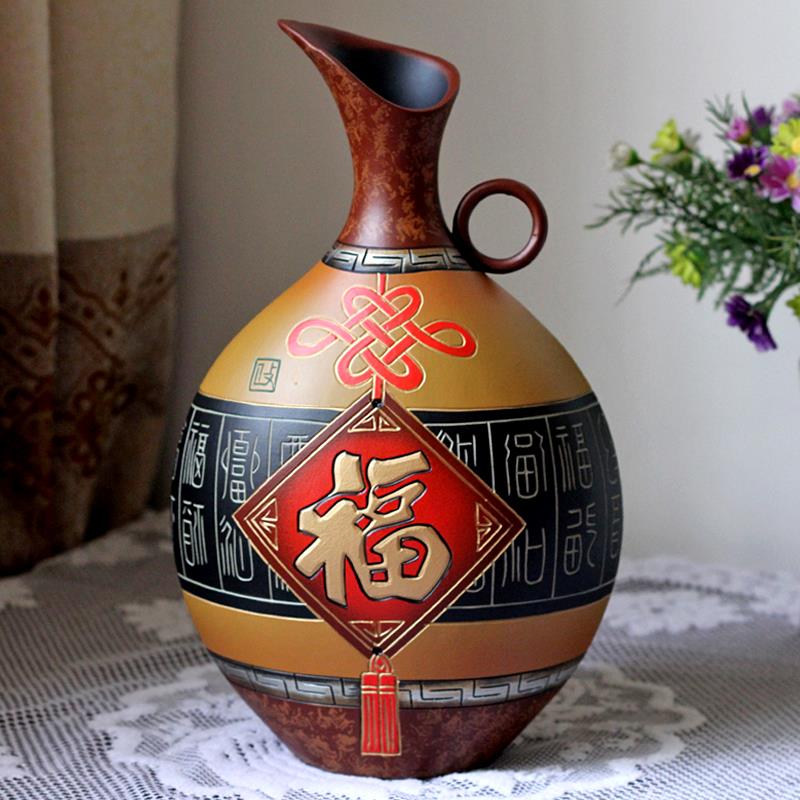 实用结婚礼物客厅电视柜酒柜装饰品摆件陶瓷花瓶个性手工陶艺精品