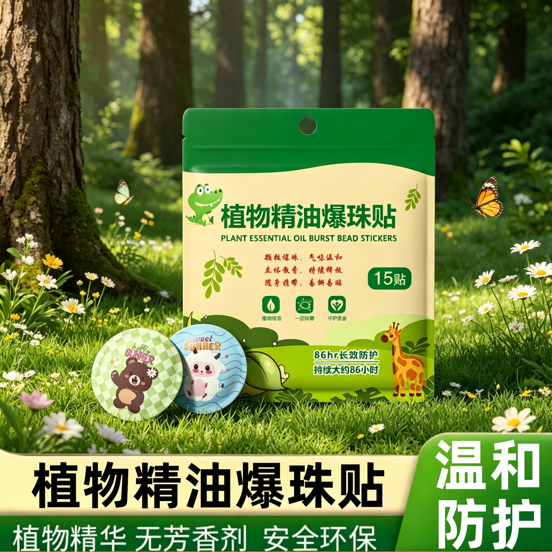 【下单立减50】夏季爆珠户外出门便携精油爆珠贴驱蚊液清新ZS