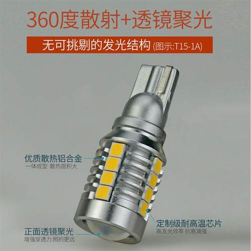 适用起亚福瑞迪K2 K3 K5倒车灯超亮LED灯泡KX3智跑K4狮跑改装专用