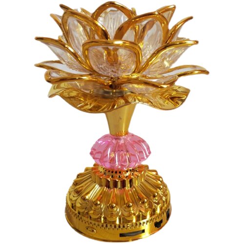 包邮七彩变色莲花灯荷花灯LED七彩琉璃灯节日喜庆用品