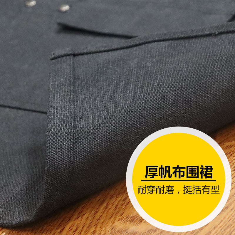 欧美风防水围裙木工手作匠人男士厚帆布耐磨工作服园艺师定制logo
