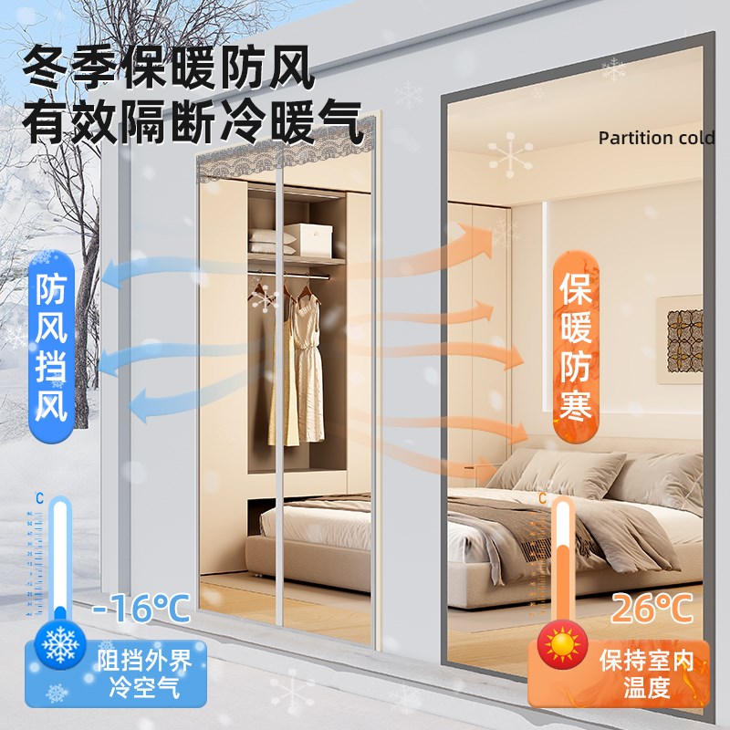 阳台冬季保暖防风保温隔断门帘2026新款加厚挡风透明防寒封闭神器