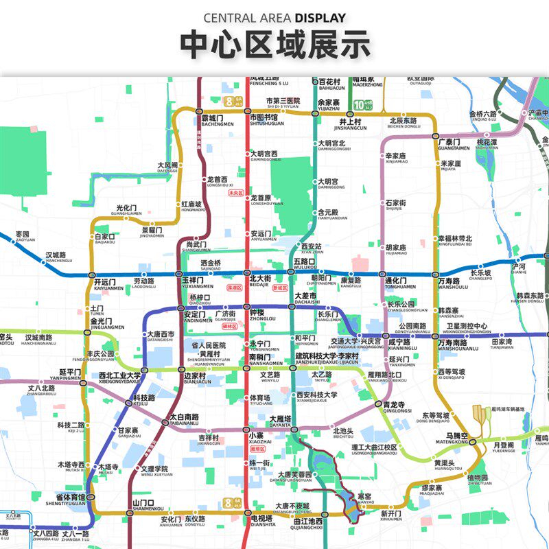 武汉西安郑州地铁线路图特种纸油画布装饰画交通简约高清【简办】