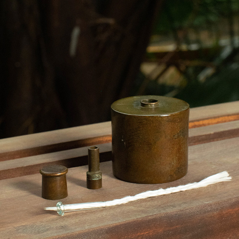 日式手工复古铜酒精灯煮茶温茶底座茶道加热保温煮酒器功夫茶配件