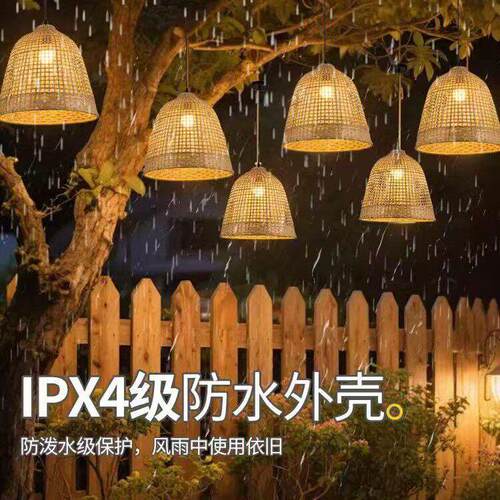 新款中式仿竹户篮灯笼外防水名宿饰QQZ庭装氛围灯春节亮化挂院树