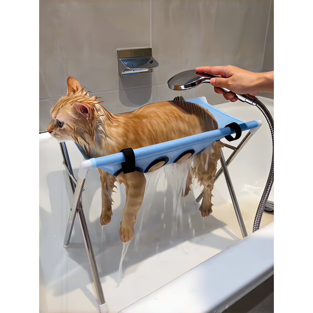 宠物洗澡神器猫狗专用剪指甲固定器可折叠速干网面美容台护理架