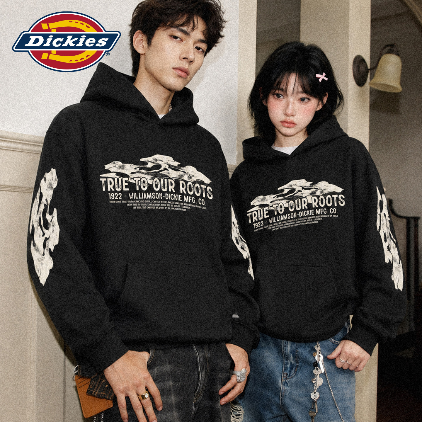 Dickies26圆领印花连帽卫衣
