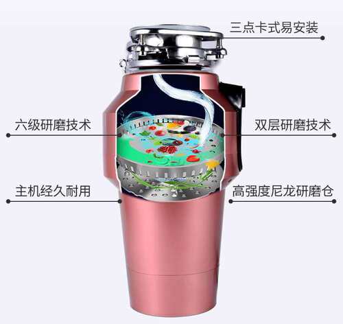 110v出e口厨房食物垃圾处理器机家用廚餘機小型厨余垃圾骨头粉碎